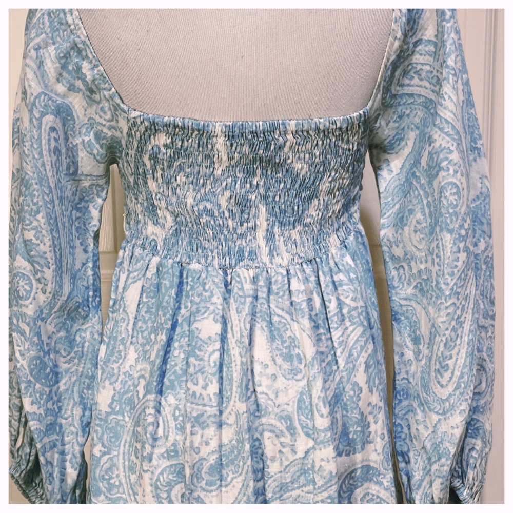 NWT! FAITHFULL THE BRAND Alison Midi Dress in Faye Paisley Print Powder … - Picture 6 of 8